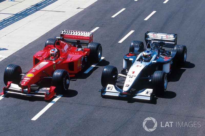 Michael Schumacher, Ferrari F399, Mika Häkkinen, McLaren MP4/14