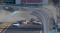Contact from Hill sends McDowell hard into the wall, creating 'Big One' at Watkins Glen