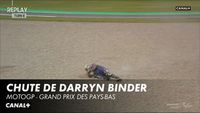 Chute de Darryn Binder qui détruit sa moto