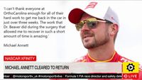 NASCAR XFINITY: Michael Annett cleared to return