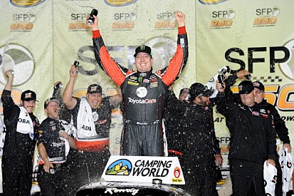 Kyle Busch prevails at Kansas after a wild Truck race