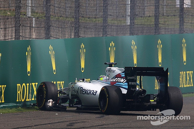 Massa chocó y se quedó sin el nuevo alerón delantero de Williams