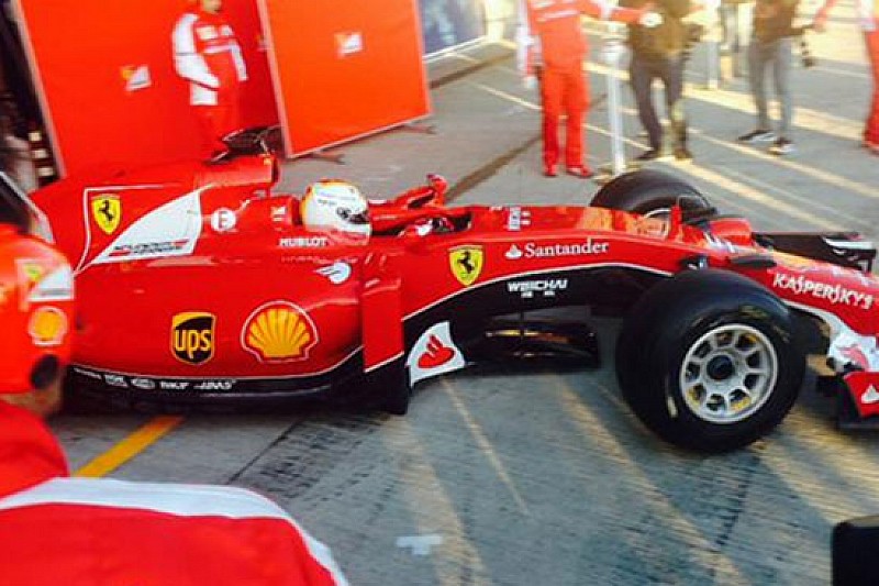 Vettel subito in pista con la Ferrari SF15-T