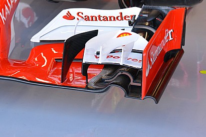 Ferrari: l'ala anteriore della SF15-T è tutta nuova