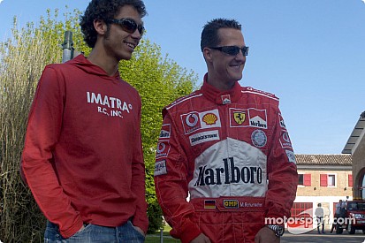 Tempos de Rossi com a Ferrari impressionaram Schumacher