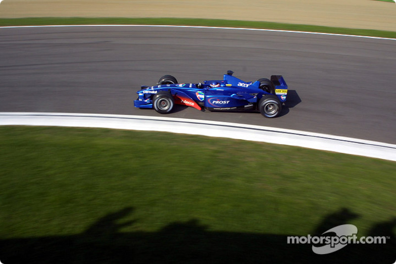 Gaston Mazzacane durante el GP de San Marino de 2001, el último con presencia argentina en F1.