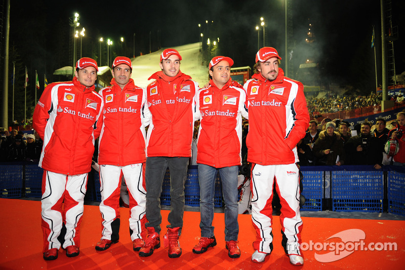 Giancarlo Fisichella, Marc Gene, piloto de pruebas Scuderia Ferrari, Jules Bianchi, piloto de prubas