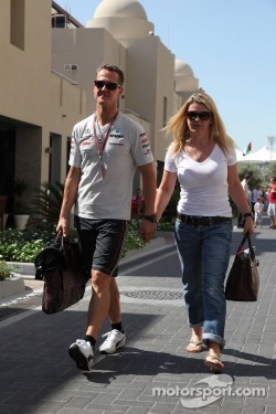 Michael Schumacher, Mercedes GP F1 Team and Corina Schumacher, Wife of Michael Schumacher, Mercedes GP F1 Team