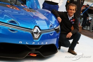 Alain Prost, at the unveiing of the Renault Alpine A110-50 Concept car on the Red Bull Energy Station