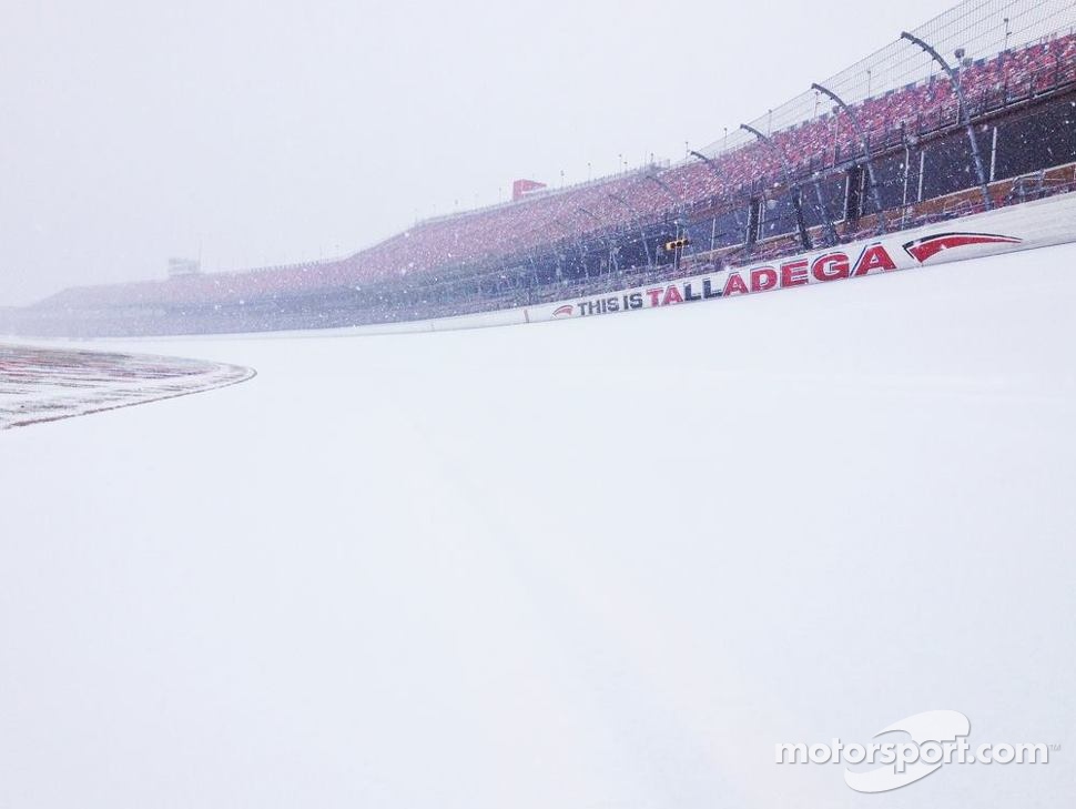 Talladega Superspeedway under snow