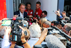 Luca di Montezemolo, Ferrari President with the media