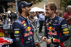 Daniel Ricciardo en Sebastian Vettel