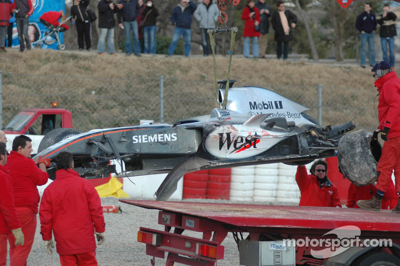 wrecked McLaren Mercedes MP4-20