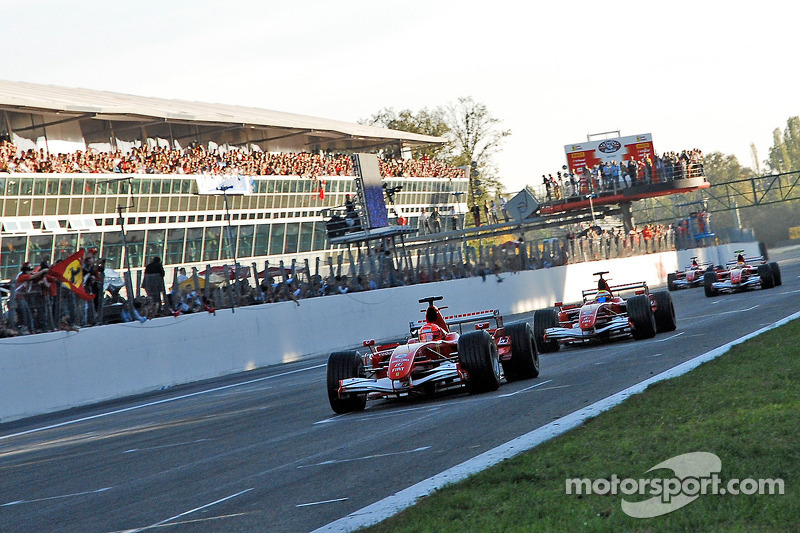 Michael Schumacher his Scuderia Ferrari 248 F1 for last time