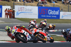 Andrea Iannone, Ducati Team y Dani Pedrosa, Repsol Honda Team con Scott Redding, Marc VDS Racing Hon
