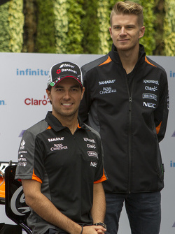Sergio Pérez y Nico Hulkemberg, Sahara Force India enuna conferencia de prensa en la Ciudad de Méxic