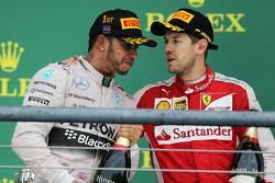 Podium: Race winner and World Champion Lewis Hamilton, Mercedes AMG F1, and third place Sebastian Ve