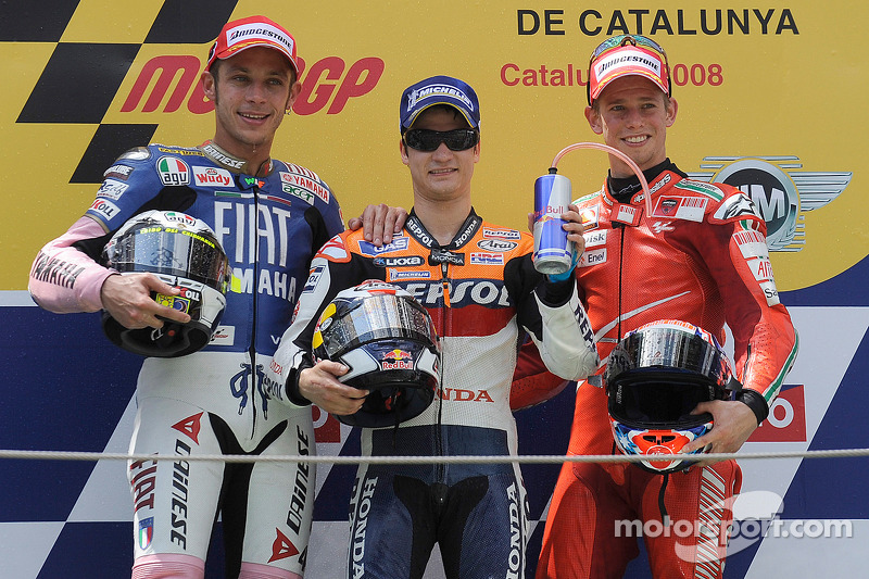 2008: 1. Dani Pedrosa, 2. Valentino Rossi, 3. Casey Stoner
