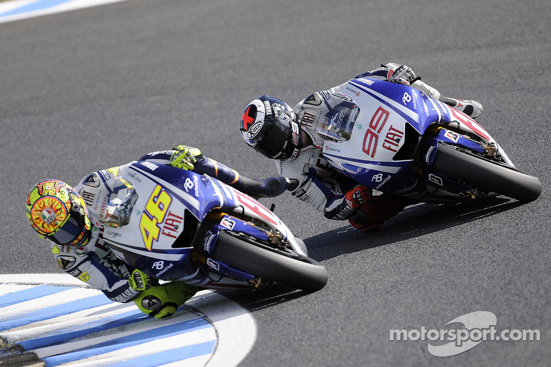 Valentino Rossi en Jorge Lorenzo waren lange tijd teamgenoten bij het fabrieksteam van Yamaha.