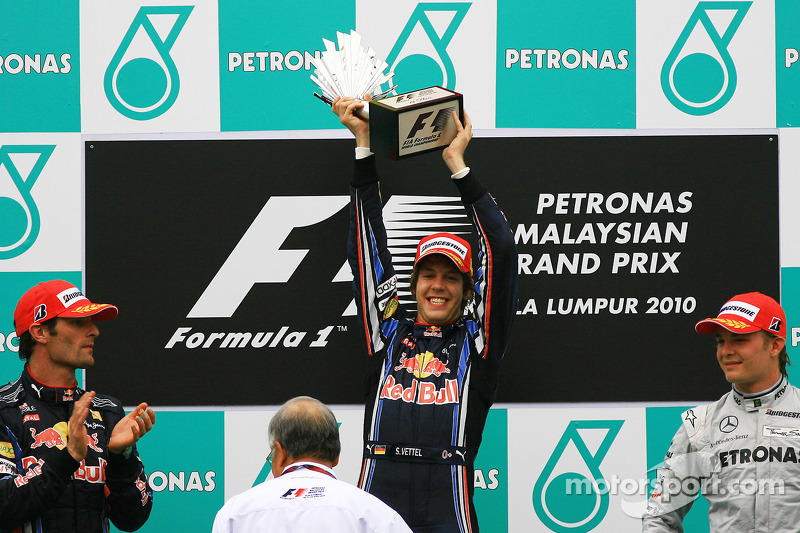2010: 1. Sebastian Vettel, 2. Mark Webber, 3. Nico Rosberg