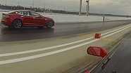 2013 Tesla Model S P85 vs 2014 Chevrolet Corvette C7 Z51 Drag Racing 1/4 Mile Heads up 2013 Tesla Model S P85 vs 2014 Chevrolet Corvette C7 Z51 Drag Racing 1/4 Mile Heads up