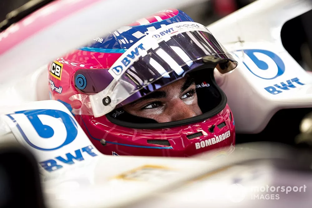 Lance Stroll, Racing Point, in his cockpit