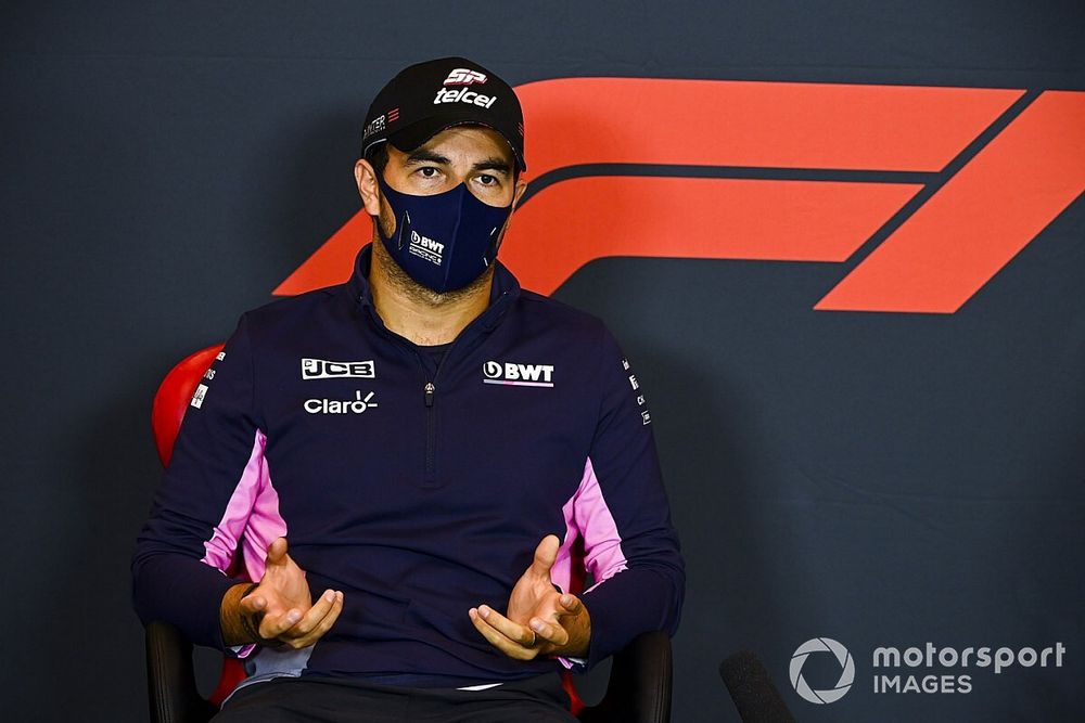 Sergio Perez, Racing Point, in a Press Conference