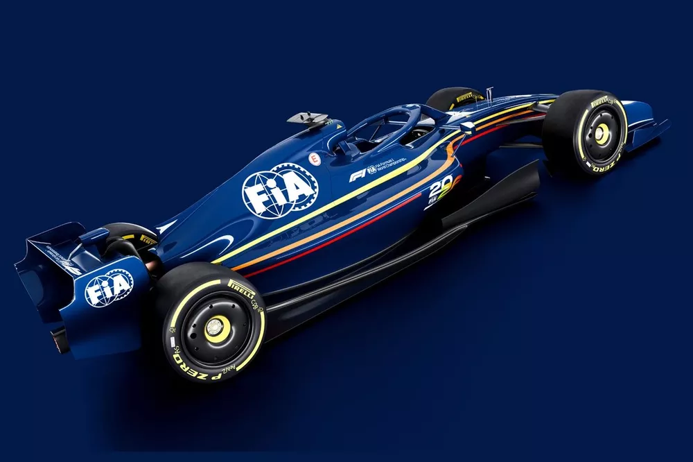 Render de un coche de F1 2026 con las nuevas reglas
