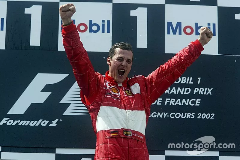 Podium: race winner Michael Schumacher, Ferrari