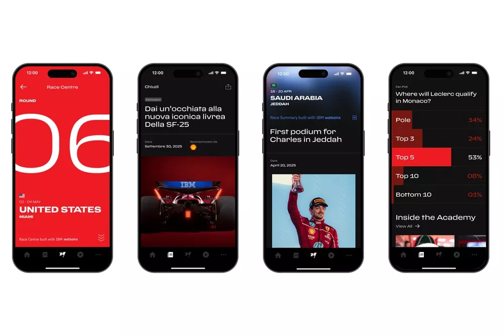 L'app mobile presentata da IBM e Scuderia Ferrari HP