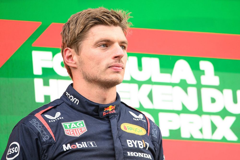 Podio: ganador Max Verstappen, Red Bull Racing