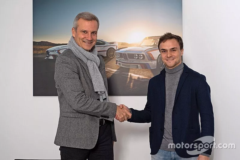 Lucas Auer with Jens Marquardt, BMW Motorsport director