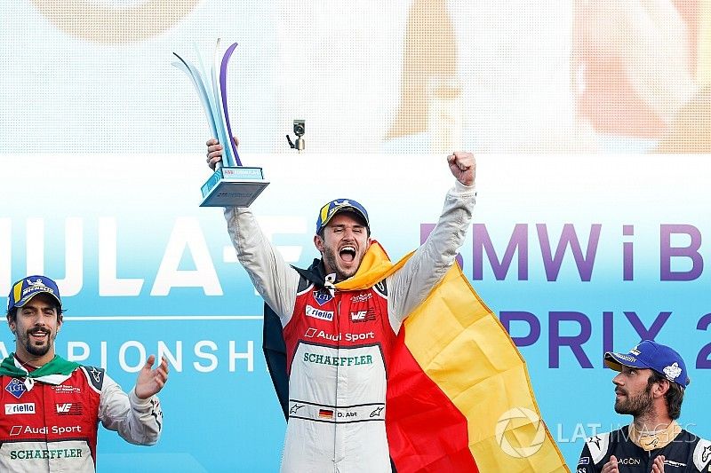 Podio: segundo lugar Lucas di Grassi, Audi Sport ABT Schaeffler, ganador de la carrera Daniel Abt, Audi Sport ABT Schaeffler, tercer lugar Jean-Eric Vergne, Techeetah