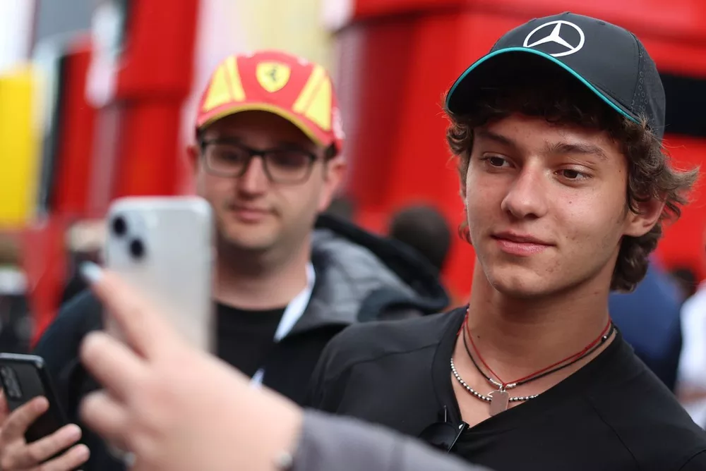 Andrea Kimi Antonelli in the paddock