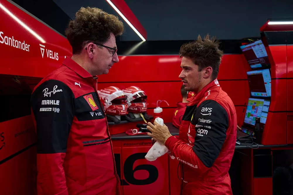 Mattia Binotto, Team Principal, Ferrari, Charles Leclerc, Ferrari F1-75