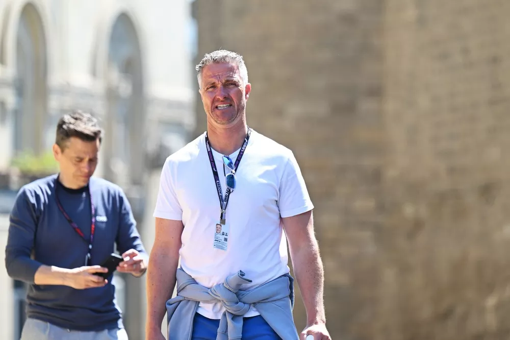 Ralf Schumacher, walks the track
