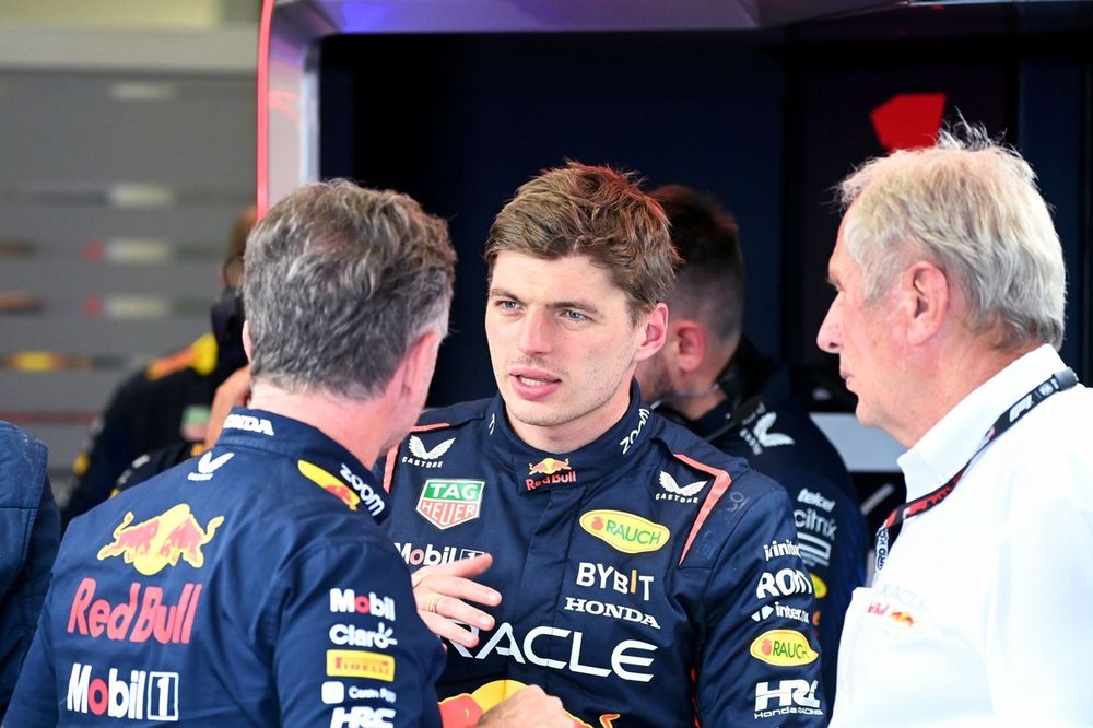 Christian Horner, Director Red Bull Racing, Max Verstappen, Red Bull Racing, Helmut Marko, Consultor, Red Bull Racing.