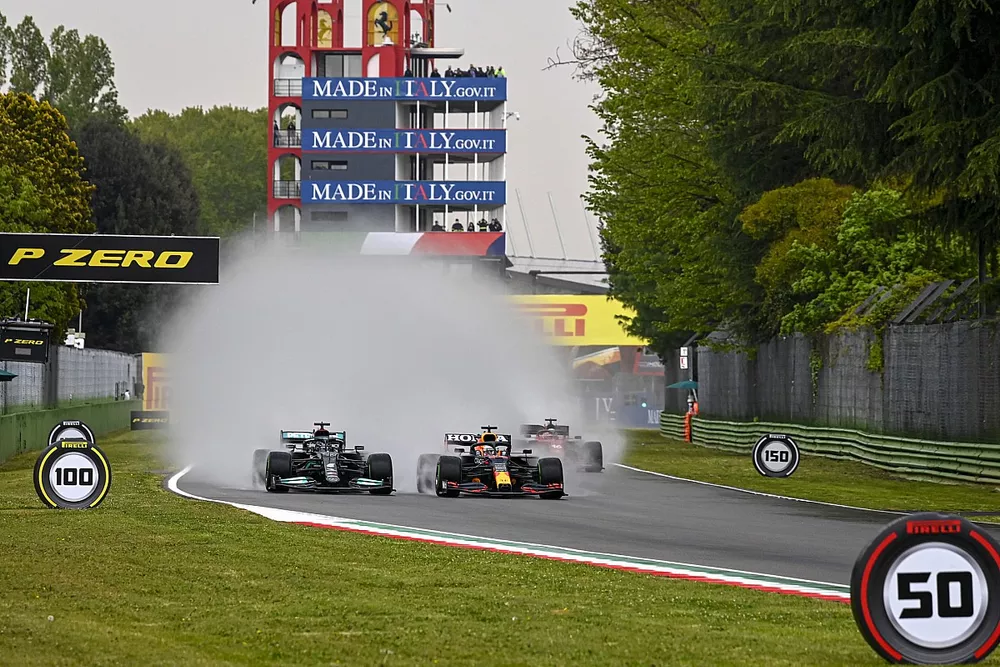 Lewis Hamilton, Mercedes W12, battles with Max Verstappen, Red Bull Racing RB16B