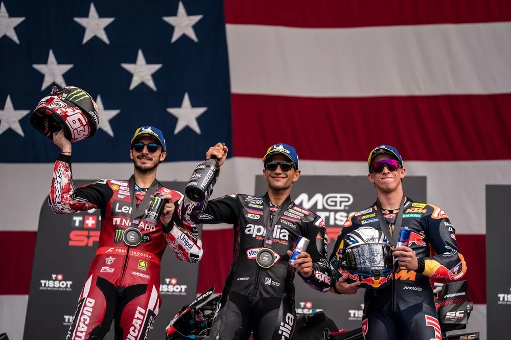 Jorge Martin, Aprilia Racing Team, Pedro Acosta, Red Bull KTM Factory Racing, Francesco Bagnaia, Ducati Team