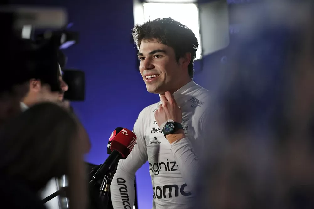 Lance Stroll, Aston Martin F1 Team, is interviewed after Qualifying