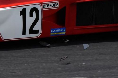 Pictured: The broken brake disc that caused Leclerc's Monaco Historic GP crash