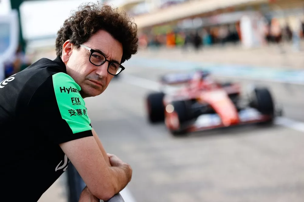 Mattia Binotto, CEO and CTO, Stake F1 Team KICK Sauber, watches down the pit lane