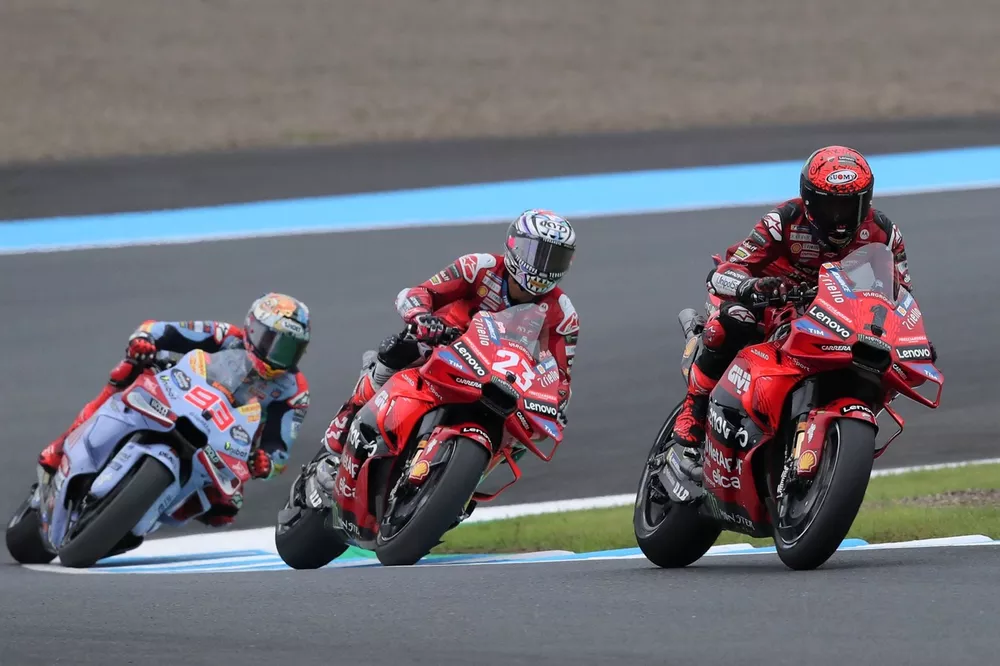 Francesco Bagnaia, Ducati Team, Enea Bastianini, Ducati Team, Marc Marquez, Gresini Racing