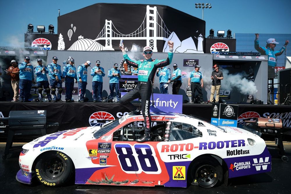 Connor Zilisch wins NASCAR Xfinity Sonoma in epic battle with SVG