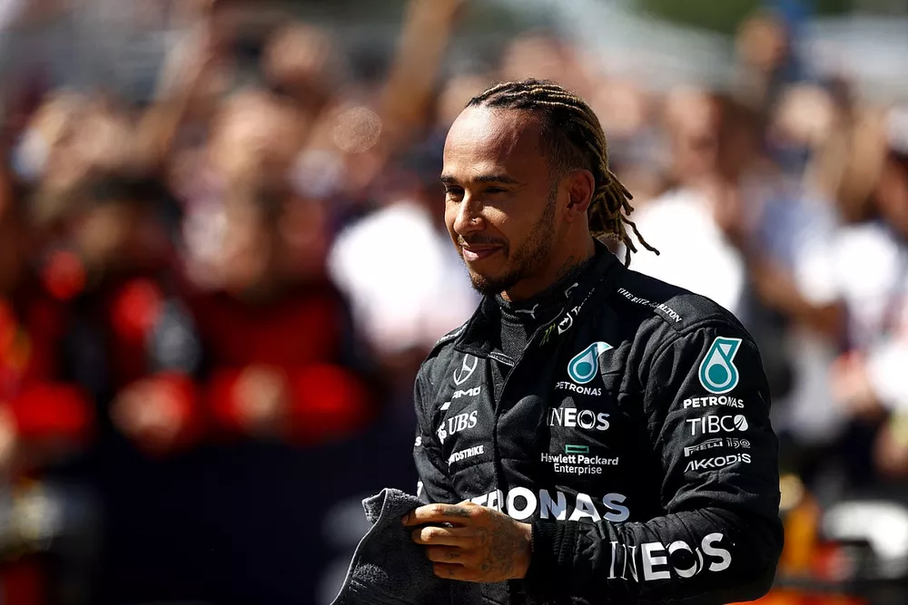 Lewis Hamilton, Mercedes-AMG, 3rd position, in Parc Ferme