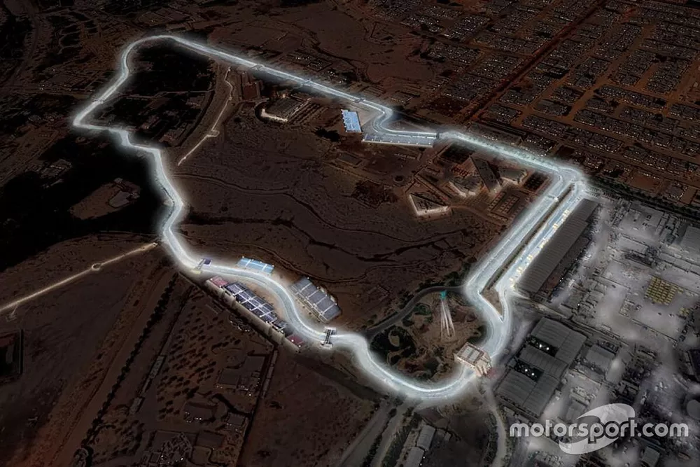 La piste de Diriyah avec son syst&egrave;me d'&eacute;clairage