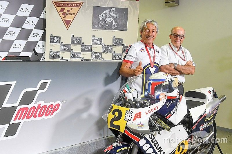 Marco Lucchinelli y Carmelo Ezpeleta, CEO de Dorna Sports