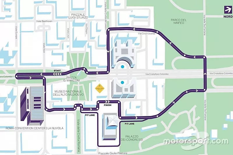 El circuito que usar&aacute; la F&oacute;rmula E en su visita a Roma.