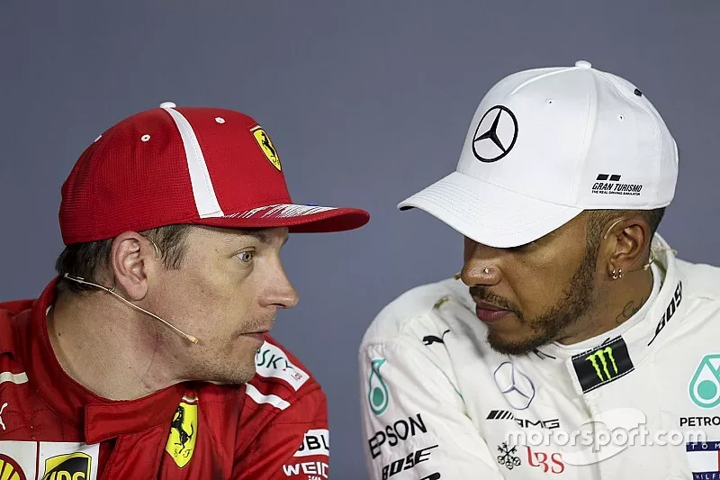 Kimi Raikkonen, Ferrari and Lewis Hamilton, Mercedes-AMG F1 in the Press Conference