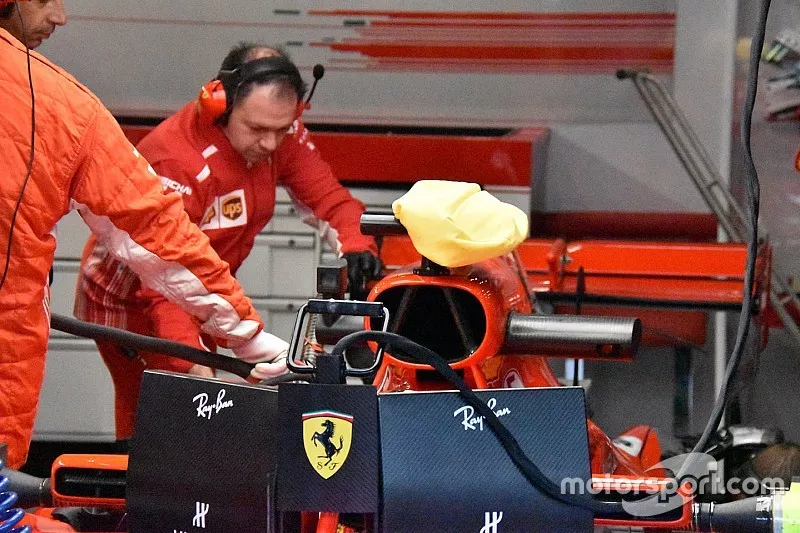 Ferrari SF71H con la cobertura de la c&aacute;mara